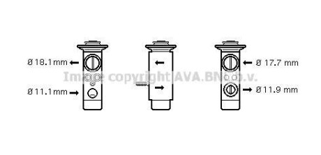 Расширительный клапан, кондиционер - (2308300184, A2308300184) AVA COOLING MS1124