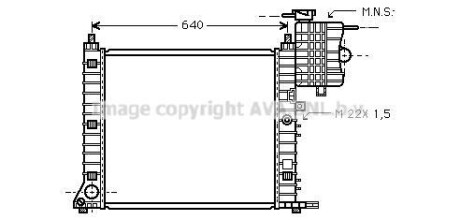 Радиатор охлаждения двигателя MB Vito V638 2,0i 2,3i 2,2d MT AVA - AVA COOLING MS2213