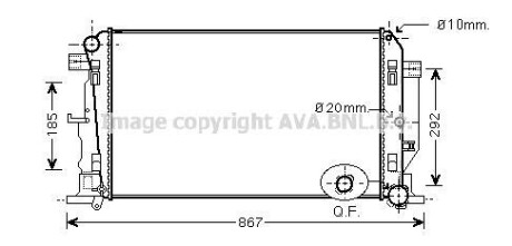 Радиатор, охлаждение двигателя - (2E0121253, 2E0121253A, 2E0121253B) AVA COOLING MS2446