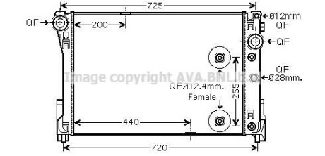 Радіатор охолодження двигуна MB C204 E212 AC+/- AVA - AVA COOLING MS2491