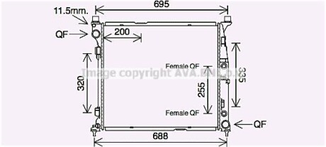 Радиатор охлаждения двигателя MB GLS (166) GLE (166) AT AVA - (0995001303, A0995001303) AVA COOLING MS2694 (фото 1)