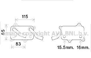 Масляный радиатор, двигательное масло - AVA COOLING MS3555