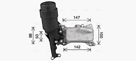 Радиатор масляный MB C204 C205 E212 ML166 2,2CDI - (6511800610, 6511800665, 6511801310) AVA COOLING MS3741H
