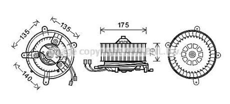 Вентилятор отопителя салона MB E-class (W210) (95-03) AVA - AVA COOLING MS8610