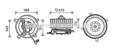 Вентилятор отопителя салона Mercedes-Benz E-class (W210) (96-03) auto AC (- AVA COOLING MS8621