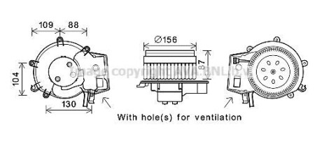 Вентилятор отопителя салона MB C203 G463 AC+ AVA - AVA COOLING MS8625