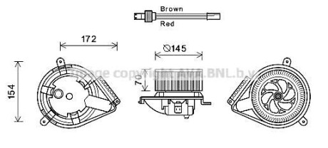 Вентилятор обігрівача салону MB Vito V638 AC+ AVA - AVA COOLING MS8627