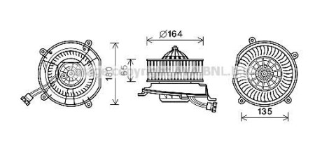 Вентилятор отопителя салона MB E-classe (W211) (02-09) AVA - AVA COOLING MS8674