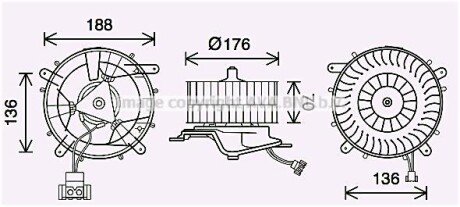 Вентилятор отопителя салона Mercedes-Benz S-class (W220) (98-05) AVA - AVA COOLING MS8689