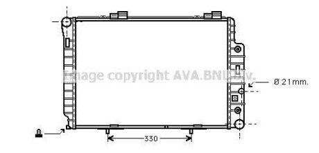 Радіатор охолодження двигуна MB C-class (W202) (96-02) AT AVA - (2025002203, 2025006703) AVA COOLING MSA2174