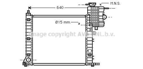 Радіатор охолодження двигуна MB Vito V638 2,3d 2,2d MT AVA - (6385012701, A6385012701) AVA COOLING MSA2264