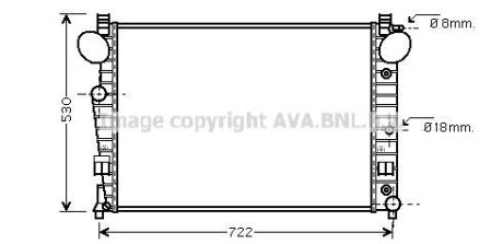 Радиатор mb w220 4.35.0 98-06 - (a2205000103) AVA COOLING MSA2308