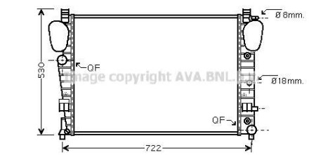 Радиатор охлаждения двигателя MB S220 320-400CDI 420-600i AC+/- AVA - (2205002003, 2205000903, A2205000903) AVA COOLING MSA2309