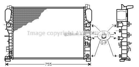 Радиатор, охлаждение двигателя - (mb890957) AVA COOLING MSA2342