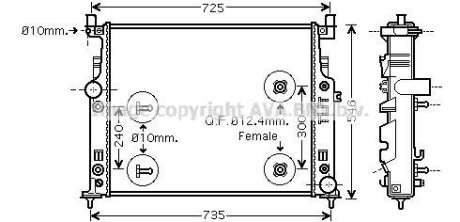 Радиатор охлаждения двигателя MB ML 164 280-350CDI 350i 05> AT AC+/- AVA - AVA COOLING MSA2436