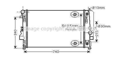 Радиатор охлаждения двигателя MB Vito (V639) 2.2d 3.0d 3.2i 3.5i 3.7i (03-14) MT/AT AVA - AVA COOLING MSA2460