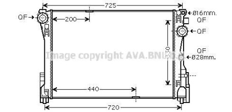 Радиатор охлаждения двигателя MB C204 1,6i 1,8i 2,2CDI, E212 2,0i 08> AVA - AVA COOLING MSA2575