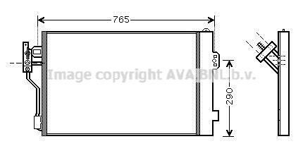 Радиатор кондиционера MB Vito (V639) (03-11) - (6398350370, 6398350070, A6398350070) AVA COOLING MSA5352D
