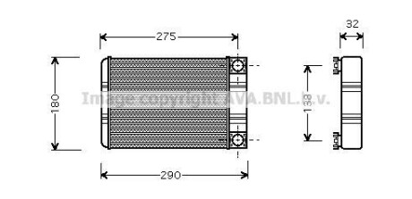 Радіатор обігрівача салону MB C203 00>07 AVA - AVA COOLING MSA6312