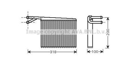 Теплообмінник, Система опалення салону - (0038356101, A0038356101) AVA COOLING MSA6372