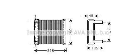 Радіатор обігрівача салону MB Sprinter (96-06)/VW LT35 (96-06) AVA - AVA COOLING MSA6385