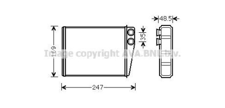 Радиатор отопителя салона MB ML164 280-350CDI 350i 05>, GL164 320-450CDI 420-500i AVA - AVA COOLING MSA6673