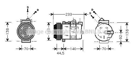 Компрессор, кондиционер - (a000230701180) AVA COOLING MSAK277