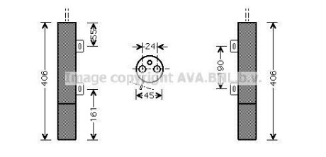 Осушувач кондиціонера MB ML164 (06-) 280-450d, GL164 (06-) 320-450d AVA - AVA COOLING MSD090