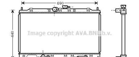 Радиатор, охлаждение двигателя - (mr212449, mr212455, mr258801) AVA COOLING MT2123