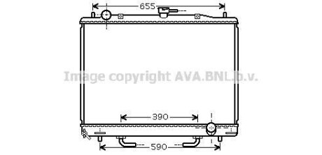 Радіатор охолодження MITSUBISHI PAJERO (06-) 3,0/3,8 АТ (AVA) - (mb890950, mb890951) AVA COOLING MT2170