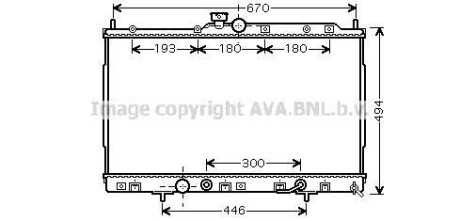 Радиатор охлаждения двигателя Mitsubishi Outlander (02-07) 2,4i AT AVA - (mn156319) AVA COOLING MT2185