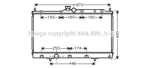 Радиатор охлаждения двигателя Mitsubishi Lancer 1,6-2,0i 03>07 AT AC+/- AVA - AVA COOLING MT2199