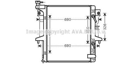 Радиатор охлаждения двигателя Mitsubishi L200 2,5d 05> AT - AVA COOLING MT2204