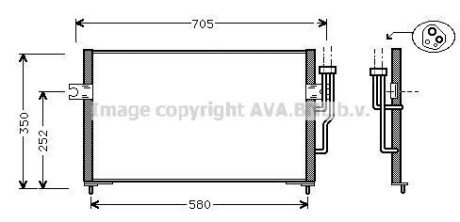 Конденсатор кондиціонера MITSUBISHI CARISMA (DA) (95-) (AVA) - (mb958166, mr460269, cab311b078) AVA COOLING MT5100 (фото 1)