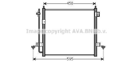 Радиатор кондиционера mitsubishi l 200 2.5 di-d 05- - (7812A171, MN123606) AVA COOLING MT5218D