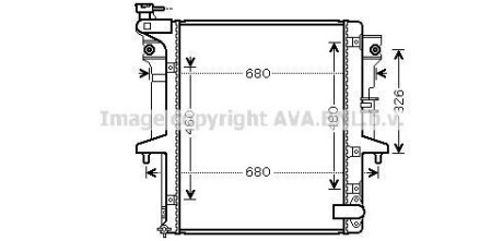 Радиатор охлаждения двигателя Mitsubishi L200 (07-15) 2,5d MT AVA - AVA COOLING MTA2202