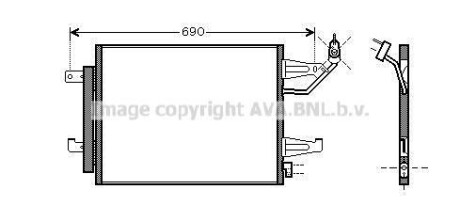 Радіатор кодиціонера - (mr568975, 4548300070) AVA COOLING MTA5177D