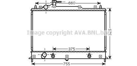 Радіатор охолодження двигуна Mazda CX-7 2.3t 2,5i 2,2D 07> AT AC+/- AVA - AVA COOLING MZ2210