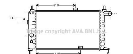 Радиатор, охлаждение двигателя - AVA COOLING OL2066