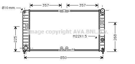 Радиатор, охлаждение двигателя - AVA COOLING OL2285