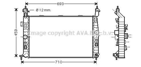 Радиатор, охлаждение двигателя - AVA COOLING OL2345