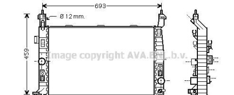 Радиатор, охлаждение двигателя - (1300254) AVA COOLING OL2348