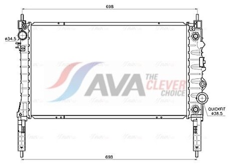 Ava opel радіатор охолодження двиг. mokka / mokka x 1.4 12-, chevrolet - AVA COOLING OL2747
