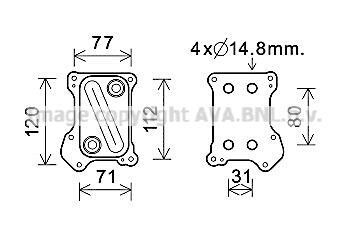 Охолоджувач оливи - (55193743, 55210712, 73500434) AVA COOLING OL3686