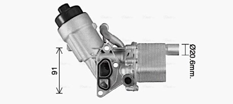 Радиатор масляный Chevrolet 1,4i Aveo T300 Cruze Orlando Trax, Opel Astra J Insi - AVA COOLING OL3702H