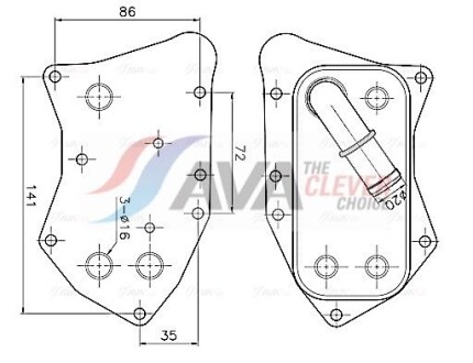Охолоджувач оливи - AVA COOLING OL3749