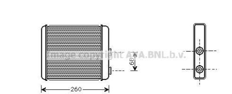 Теплообмінник, система опалення салону - (09117117, 1618133, 1618134) AVA COOLING OL6260