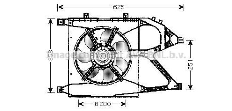 Вентилятор радіатора - ((1341331, 1341351, 2245189, 9158007, 1314445)) AVA COOLING OL7517