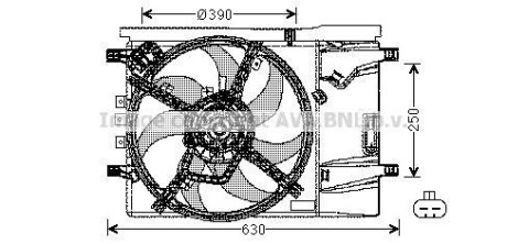 Вентилятор, охлаждение двигателя - AVA COOLING OL7539