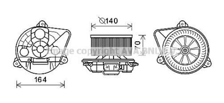 Вентилятор отопителя салона Renault Trafic II Opel Vivaro AC- AVA - (4409447, 4413391, 7701050309) AVA COOLING OL8623